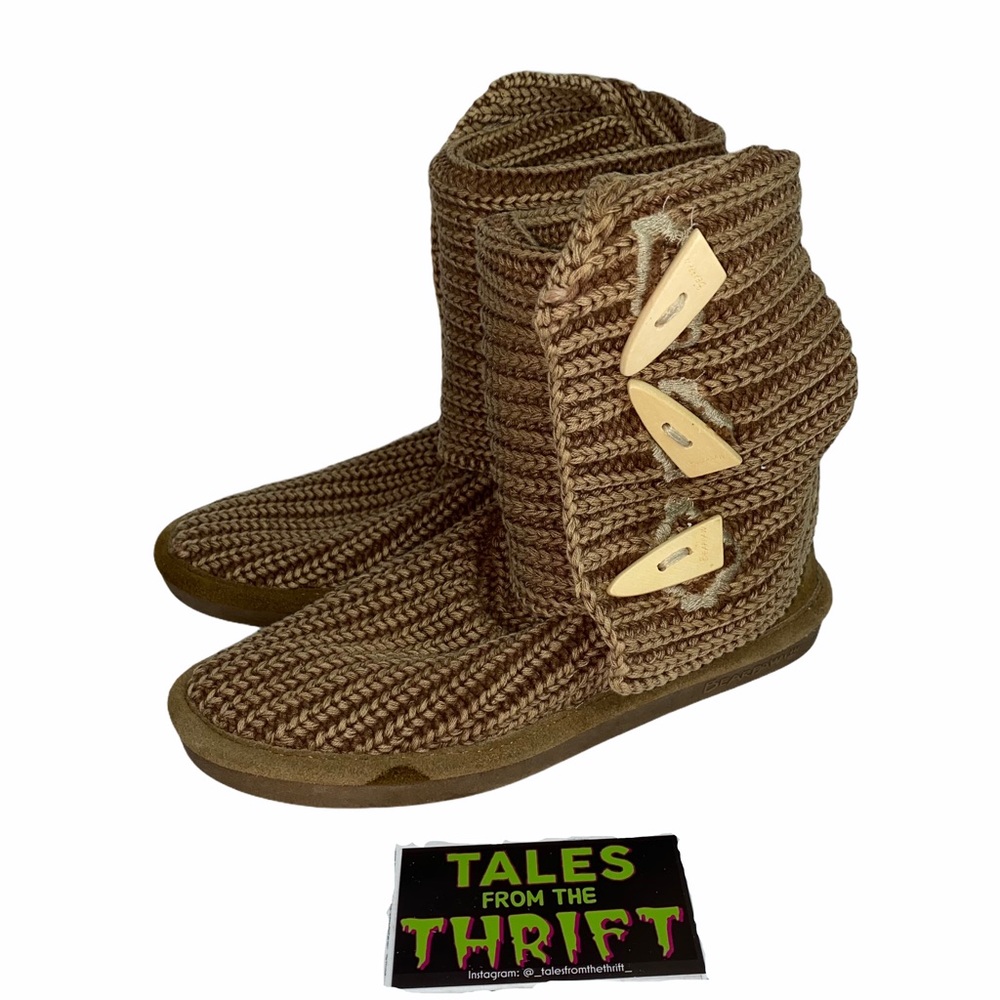 Bearpaw Knit Tall Women’s Fold Over Boots Brown